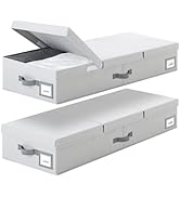 Cupic Cupid Under Bed Storage Containers, Large Foldable Organizer with Tri-Fold Lid for Bedroom,...