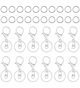 30Pcs Lobster Claw Clasps Keychain for Jewelry Making,Metal Lobster Clasp Swivel Trigger Clips wi...