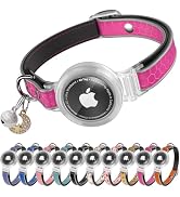 Breakaway AirTag Cat Collar with Bell & Holder, Reflective for Kitten, Rose | Comfortable Padded,...