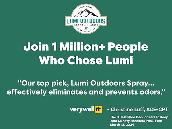 lumi outdoors natural shoe deodorizer spray and foot odor eliminator