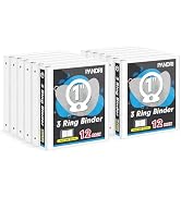 3 Ring Binder 1 Inch, PANDRI 12 Pack 1-Inch Binder Fits Letter Size 8.5'' x 11'' Paper, Versatile...