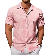 COOFANDY Mens Hawaiian Shirts Short Sleeve Button Down Aloha Shirt Casual Beach Clothes