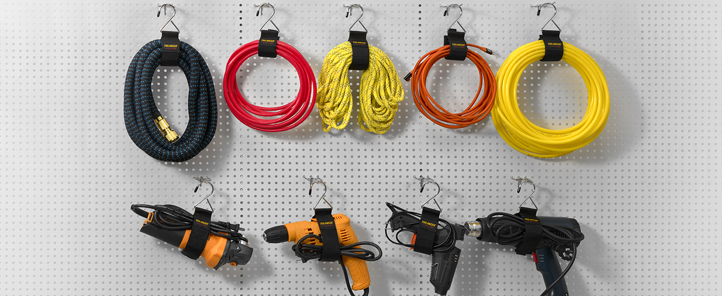 Trilancer Hook-and-Loop Storage Straps with Metal Hook to Hang