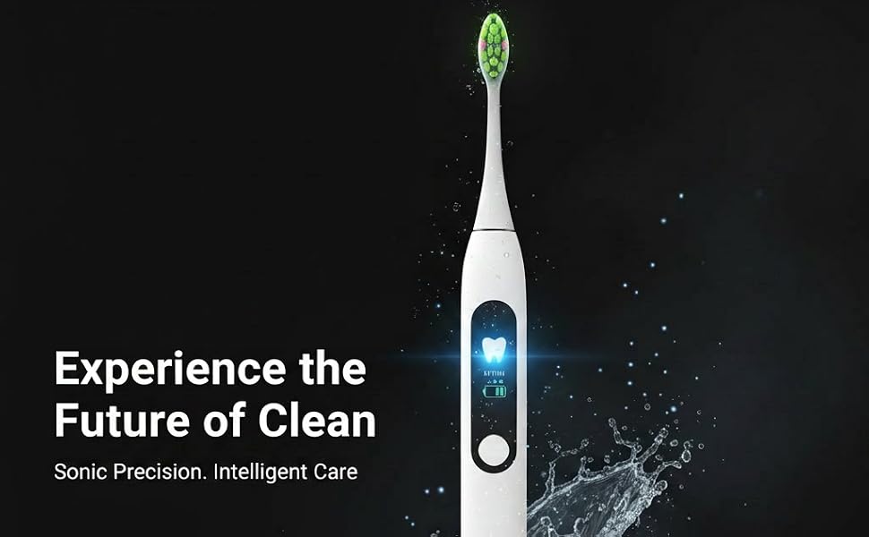 NeoFloss SmilePro Elite sonic electric toothbrush in white with wireless charging base