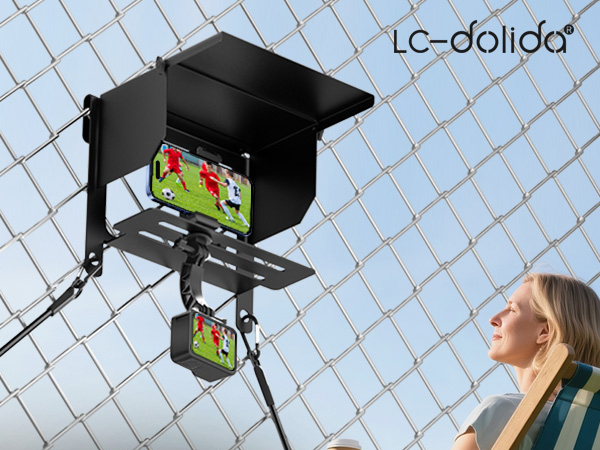 LC-dolida 2-in-1 Fence Mount, Includes Adjustable Sunshade for Outdoor Recording, Compatible