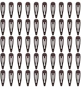 Brown Snap Hair Clips Set – 50 PCS, 2 Inch Glossy Coated Non-Slip Metal Barrettes by FLAREANN, Ne...