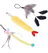 ORSDA 3 PCS Replacement Refills, Cat Toys Feather Tail,Crinkle Balls, Pom Pom Balls for Interacti...