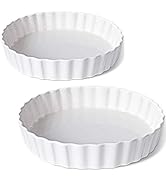 Delling Tart Pan, 9.5 inch Quiche Pan, Ceramic Quiche Baking Dish Pan/Pie Pan for baking Tart Pie...