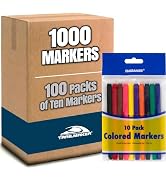Trail maker 1,000 Pack Bulk Coloring Classroom Markers Set for Kids, Teachers, Home | Fine Line C...