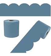 Carson Dellosa 65Ft of Stone Blue Bulletin Board Borders, 1 Roll of Scalloped Trim for Rolling Wh...