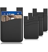 Phone Card Holder Stick On, 3 Pack 2 Pockets Adhesive Credit Card Holder for Phone Case, Sticky C...