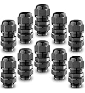 QILIPSU 10pcs M12L Long Thread Cable Gland Waterproof IP68 Nylon Strain Relief Cord Grip Cable Pa...