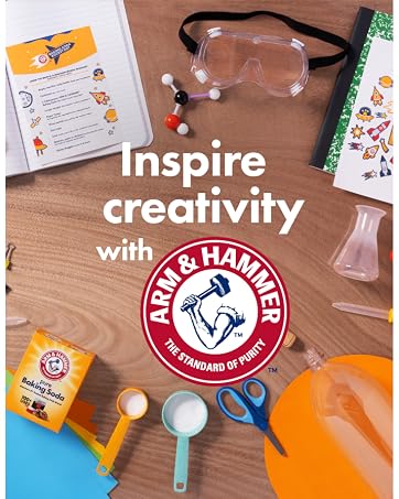 "Inspire Creativity with Arm & Hammer" image positioned against school table