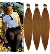 Gozill Honey Blonde Braiding Hair Pre Stretched Kanekalon Braiding Hair Extension 26 Inch Synthet...