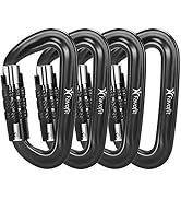 Locking Carabiner Clips Heavy Duty - Favofit 12KN (2697 lbs) Strong Caribiniers for Hammock - Ult...