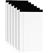 White Legal Pads 8.5 x 14, 6 Pack Wide Ruled Legal Notepads, White Note Pads 8.5 x 14 Writing Pad...