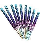 Coopay Warm Crochet Hooks, 9 Sizes 2.25 to 6.5mm Ergonomic Mermaid Extra Long Crochet Needles for...