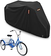 STARTWO Adult Tricycle Electric Trike Cover, Bike Storage Outdoor Waterproof, Windproof Bicycle P...