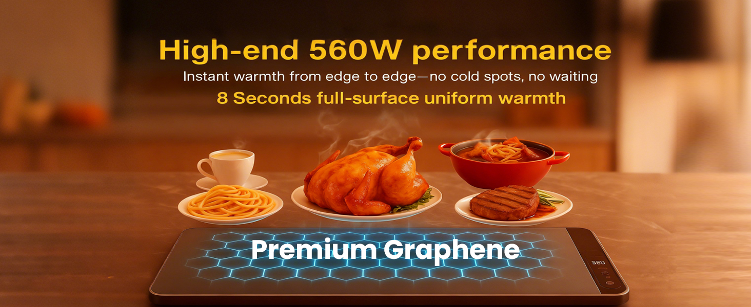 Graphene food warming mat