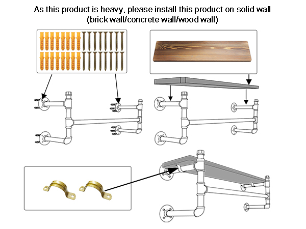 Industrial Pipe Clothing Rack with Shelf