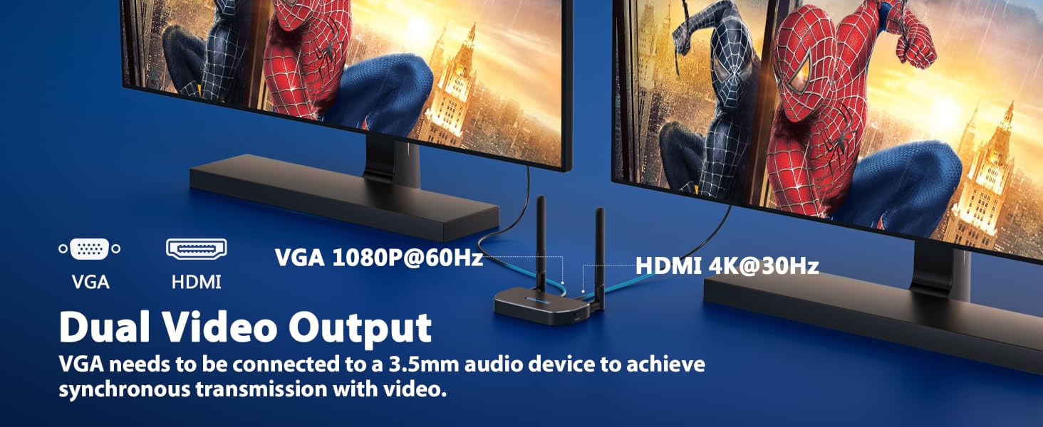 mpiolife hdmi wireless transmitter and receiver 4k, wireless hdmi transmitter