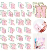 NICEVINYL Self-Adhesive Chenille Letters Patches: 104PCS Mixed-Color Patch | Preppy Letter Sticke...