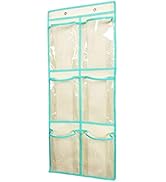 ANIZER Over The Door Shoe Organizer Hanging Narrow Closet Door Shoe Storage Large Clear Pockets C...