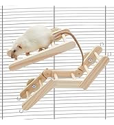 Jevnd Flexible Wooden Rat Climbing Toys for Cage, Adjustable Pet Rat Cage Accessories Climbing La...