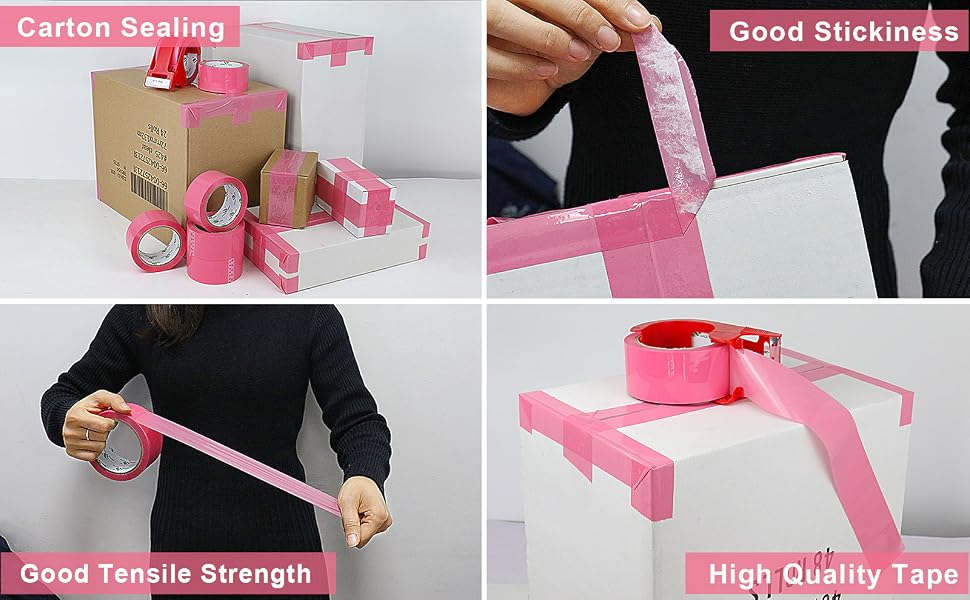pink Packing Tape - 55Yards Per Roll