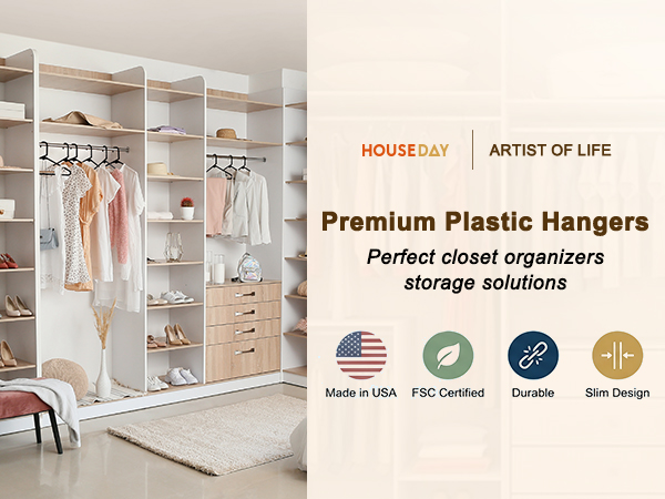 Black Plastic Hangers 60 PACK