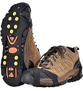 Aliglow Ice Snow Grips Over Shoe/Boot Traction Cleat Spikes Anti Slip Footwear