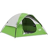 CAMPROS CP 3 Person Tent - Dome Tents for Camping, Waterproof Windproof Backpacking Tent, Easy Se...