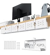 KEEGH 16 in Under Desk Cable Management Tray, Capacity Cable Tary, 3 Pack | No Drill Clamp Mount,...