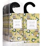ROSE COTTAGE Large 12 Packs White Cotton Hanging Closet Deodorizer Air Freshener Long Lasting Sce...
