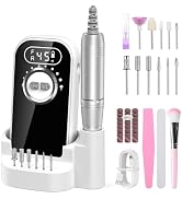 Urbuti Nail Drill 45000RPM Cordless Electric Nail File Manicure Kit,White | Professional & Rechar...
