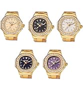 Avaner Finger Watch, Stainless Steel Band Ring Watches, Adjustable Ring Watches, 1-5 Pack Mini Qu...