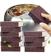 Qovydx 10Pcs Carborundum Sponge Nano Emery Sponges Pot Clean Brush Rust Eraser Grit Scouring Pads...