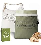 Tyzarglef Beeswax Bread Bags with Zipper, 2-Pack Waxed Bread Bags for Homemade Bread and Sourdoug...
