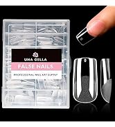 UNA GELLA Square Fake Nails 504pcs Square Gel Nail Tips Clear Press on Nails Pre-shape for Full C...