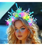 JEAIRTS Light Up Shell Headband Glowing Starfish Hair Band Led Pearl Mermaid Costume Hair Accesso...