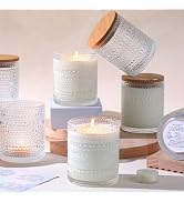 DARJEN 8 Pack Clear Candle Jars for Making Candles- 14 OZ Empty Glass Candle Making Jars with Bam...