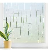 DOWELL Window Privacy Film Frosted Glass Window Film, Sun Blocking Non-Adhesive Window Cling, Dec...
