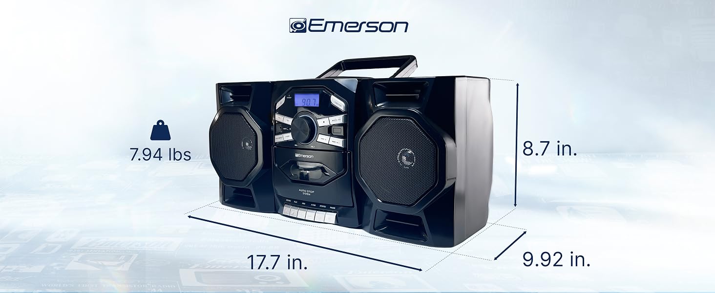 Emerson EPB-4000 Dimensions: 17.7 inches Length, 9.92 inches Width, 8.7 inches Height, 7.94 pounds