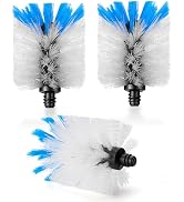 MOSOLAN Stainless Steel Bottle Brush Refills, Replacement Brush Heads, Flat Head, 3 Pack