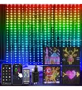 Smart LED Curtain Lights - 16 Million Colors Changing, Smart RGB Curtain String Lights for Backdr...