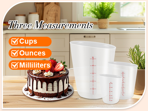 3 piece silicone measuring cup set