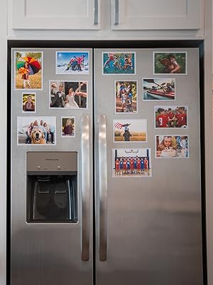 Photo Pocket Picture Frames on Refrigerator in Kitchen