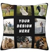 OHAJPAK Custom Couple Photo Pillow Covers Personalized Cover Case Couch Pillowcases Add Picture T...