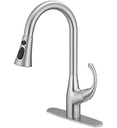 VOTON Kitchen Faucets Matte Black High Arc Pull Out Kitchen Faucet, Single Handle Brass Kitchen S...