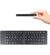 Foldable Bluetooth Keyboard Portable Ultra Slim Multi Device Mini Wireless Keyboard 66 Keys Pocke...
